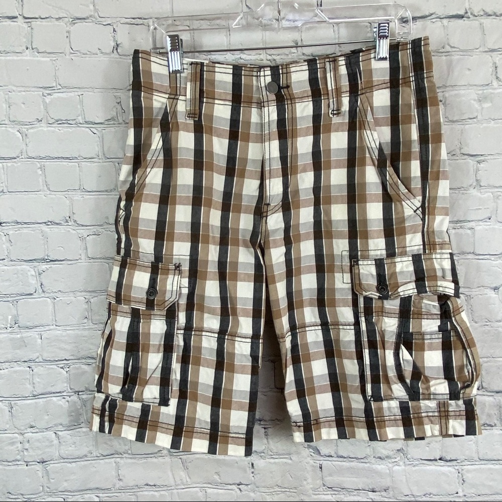 NWT Levis Mens Plaid Cargo Shorts